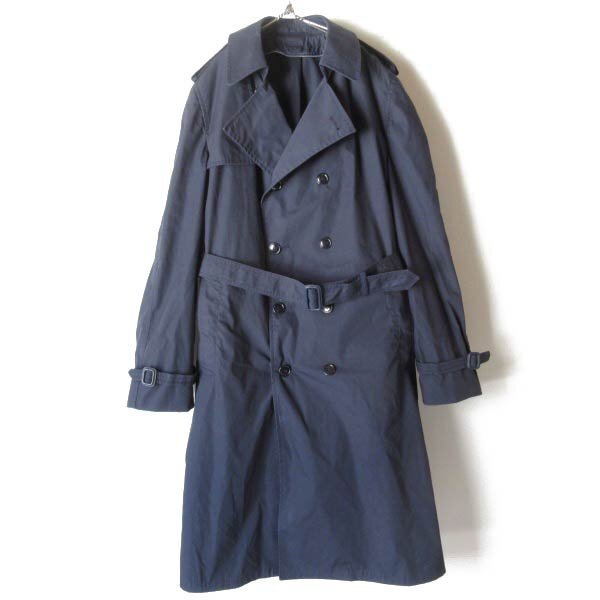 美品 実物 米軍 オールウェザー トレンチコート 紺系 44XL アメリカンアパレル製 USA製 アメリカ製 D150-18-0141ZV拍卖