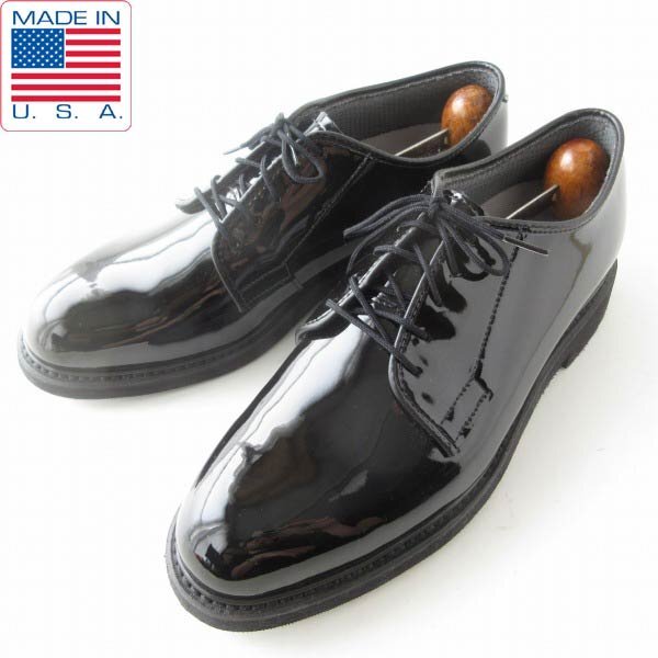 新品 BATES ベイツ 米軍 US NAVY ハイシャイン オックスフォード 黒 8.5D 26.5cm パテント エナメル USA製 デッドストック D152-32-0002ZV拍卖