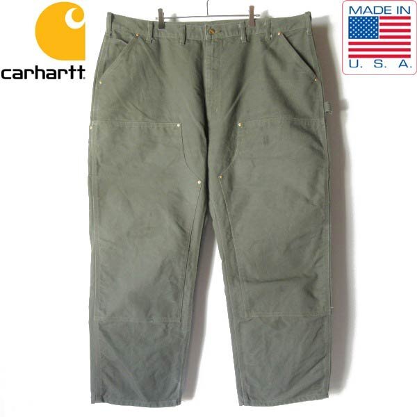 USA製 carhartt B01 ダブルニー ペインターパンツ MOS 46×30 カーハート アメリカ製 大きいサイズ ビッグサイズ D151-25-0025ZV拍卖