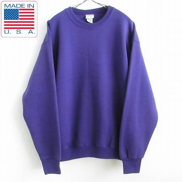 90s USA製 CASCADE SPORT 無地 スウェット 紫系 L パープル コットンポリ トレーナー アメリカ製 ビンテージ d144-13-0021ZV拍卖