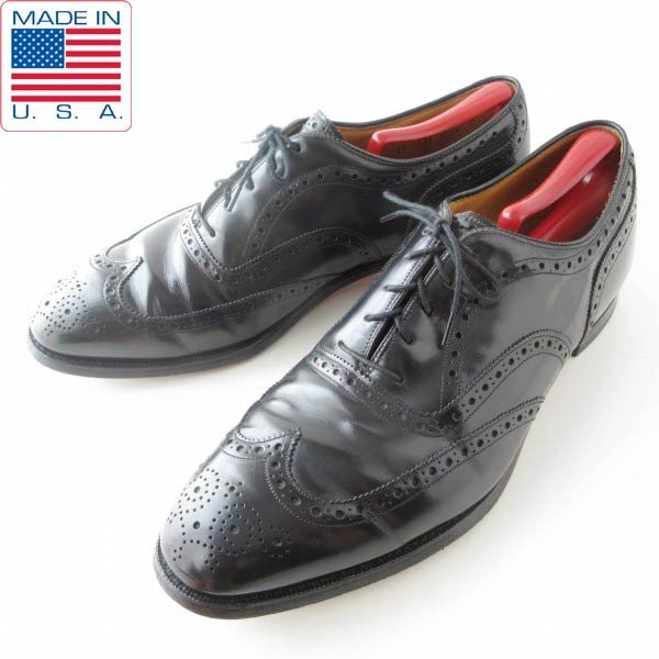 USA製 ジョンストン&マーフィー Heritage ウィングチップ 黒 12D 30cm ショートウィング 大きいサイズ アメリカ製 D152-32-0036ZV拍卖