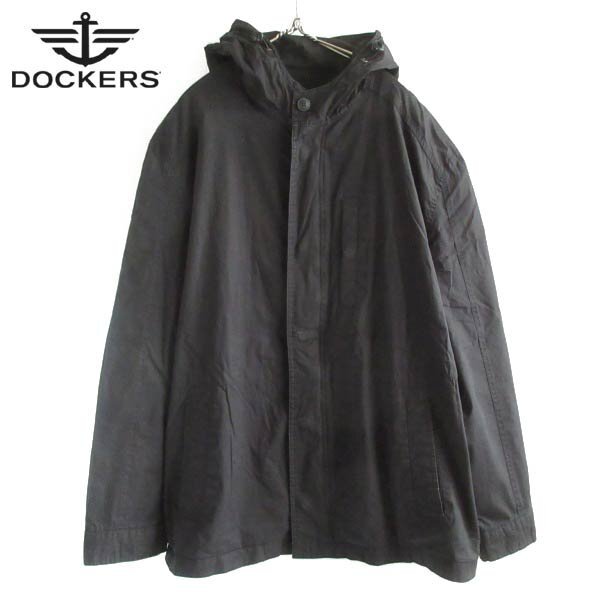 90s DOCKERS コットン パーカー ジャケット 黒 XXL ブラック ドッカーズ ビンテージ D149-18-0124ZVW拍卖