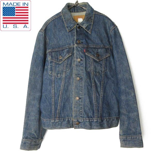 USA製 70s リーバイス 70505 デニム ジャケット 4th 66前期 縦落ち 42 ジージャン トラッカージャケット ビンテージ D152-17-0018ZV拍卖