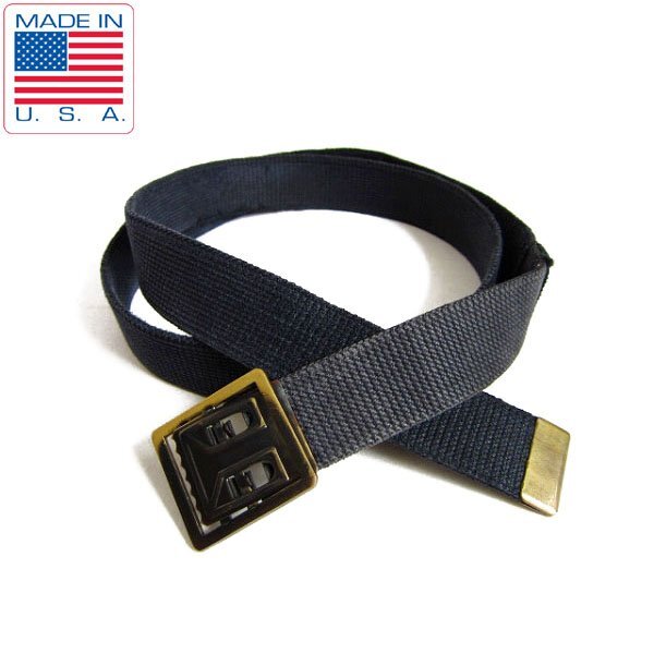 ビンテージ/USA製/米軍/ウェブベルト/紺系【最大41インチまで使用可能】キャンバス/リメイク/GIベルト/ミリタリーベルト/カジュアル/メンズ拍卖