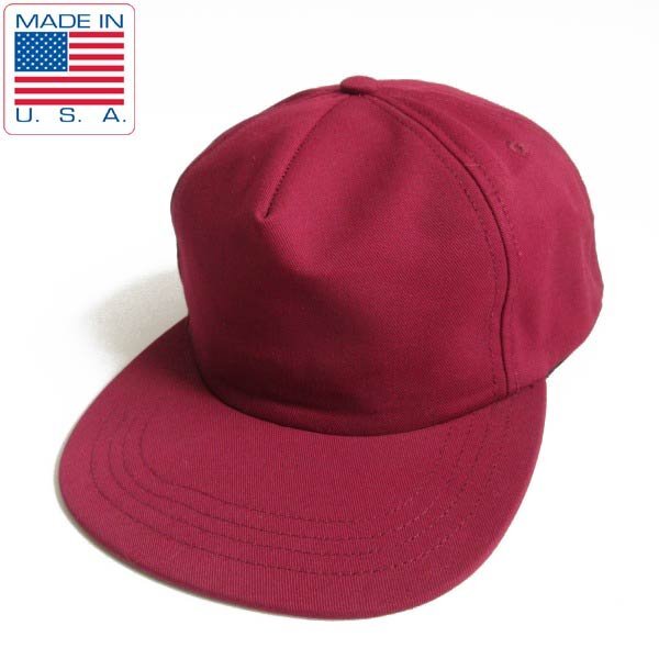 極美品 USA製 無地 ベースボール キャップ バーガンディ系 トラックキャップ アメリカ製 D148-41-0035ZV拍卖