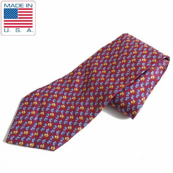 USA製 ブルックスブラザーズ 葉柄 ボタニカル シルク ネクタイ アメリカ製 米国製 アイビー IVY アメトラ プレッピー d144-72-0002拍卖