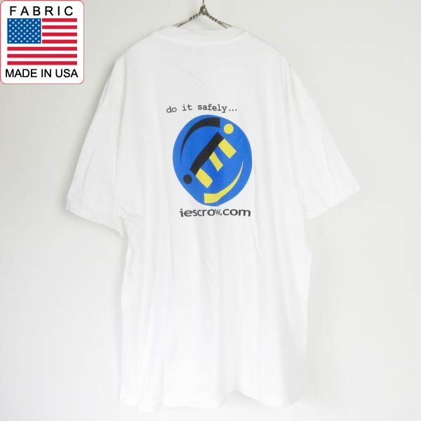 新品 00s iescrow アイエスクロウ IT企業物 半袖Tシャツ 白 XL アドバタイジング ホワイト デッドストック ボックスロゴ D151-01-0009ZV拍卖