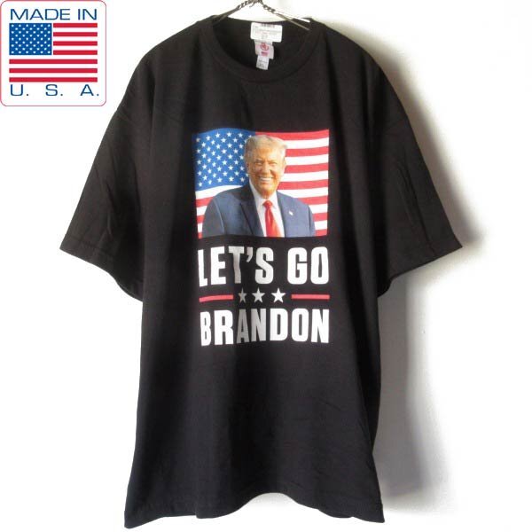 新品 USA製 トランプ大統領 LET'S GO BRANDON 半袖 Tシャツ 黒 XL アメリカ製 未使用品 デッドストック D152-01-0015ZV拍卖