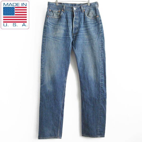 1996年製 USA製 リーバイス501 激ヒゲ ジーンズ 実寸W33 旧6 エルパソ工場 ジーパン 90s アメリカ製 ビンテージ D147-21-0083ZTW拍卖