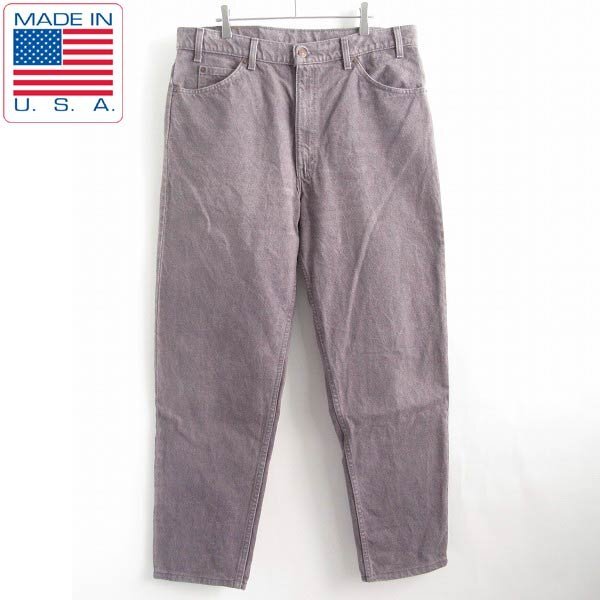 1995年製 USA製 リーバイス550 先染めグレー ジーンズ W38 テーパード ジーパン 90s アメリカ製 ブラック ビンテージ D147-21-0020ZT拍卖