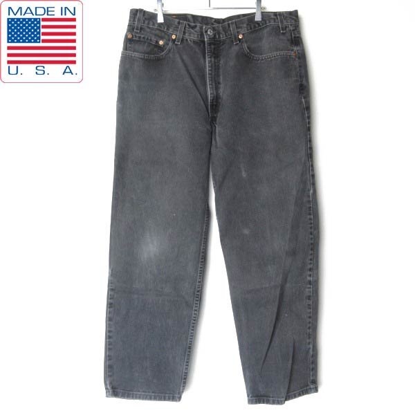 2001年製 USA製 リーバイス 550 後染め ブラック ジーンズ 実寸W37 L29 サルファ アメリカ製 00s ビンテージ D152-21-0011ZV拍卖
