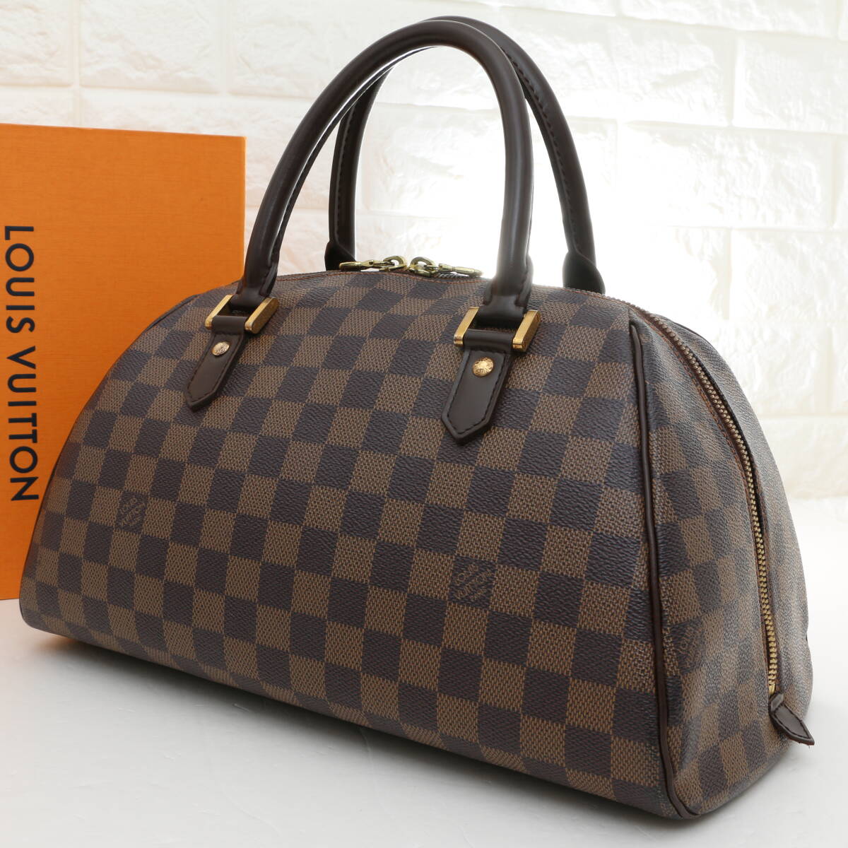LOUIS VUITTON ルイヴィトン ダミエ エベヌ リベラMM N41434 ミニボストンバッグ ハンドバッグ ブラウン 茶 レディース レザー PVC拍卖