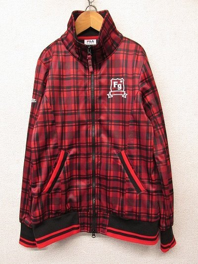 k8342:フィラゴルフ FILA GOLF チェック柄 フルジップ ジャケット L 裏フリース ブルゾン レディース/ゴルフウェア:6拍卖