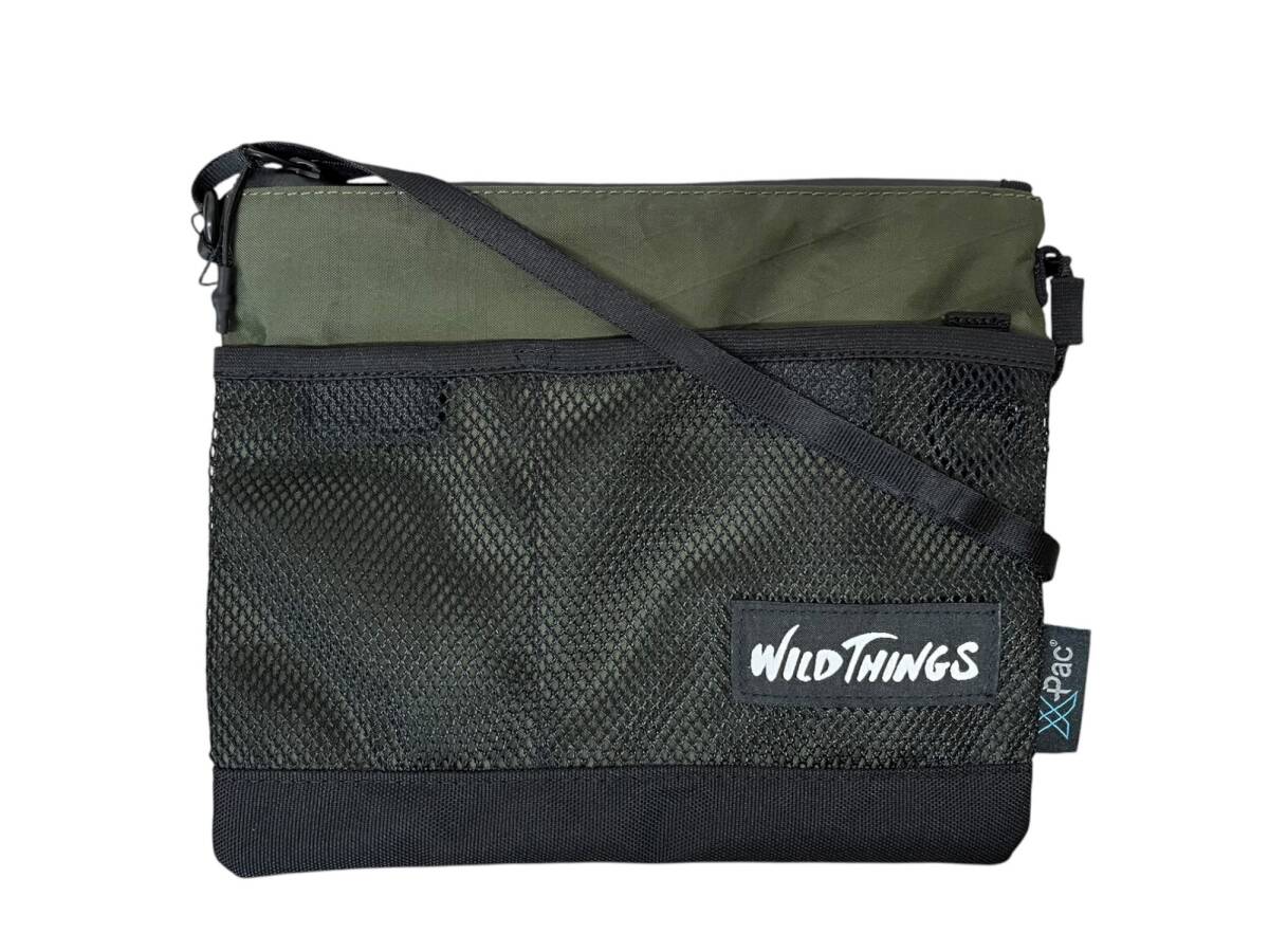 WILDTHINGS (ワイルドシングス) サコッシュ X-PAC 軽量 ショルダーバッグ 斜め掛け WT-380-1072 オリーブ メンズ/199拍卖