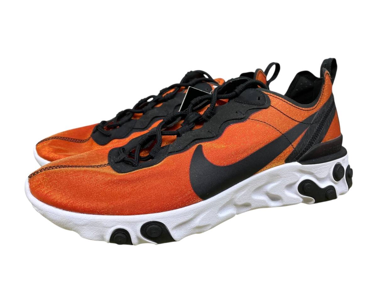 NIKE (ナイキ) リアクト エレメント カジュアルシューズ 箱無 ベトナム BQ9241-001 28cm オレンジ×ブラック×ホワイト メンズ/025拍卖