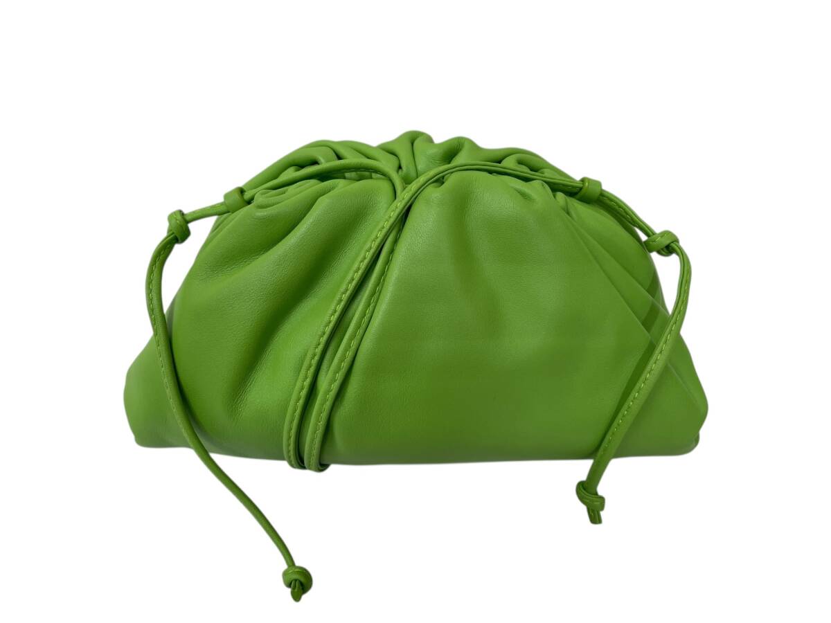 BOTTEGA VENETA (ボッテガヴェネタ) The Pouch 20 レザーショルダーバッグ クラッチ ミニポーチ 585852 V1BWO ライトグリーン/045拍卖