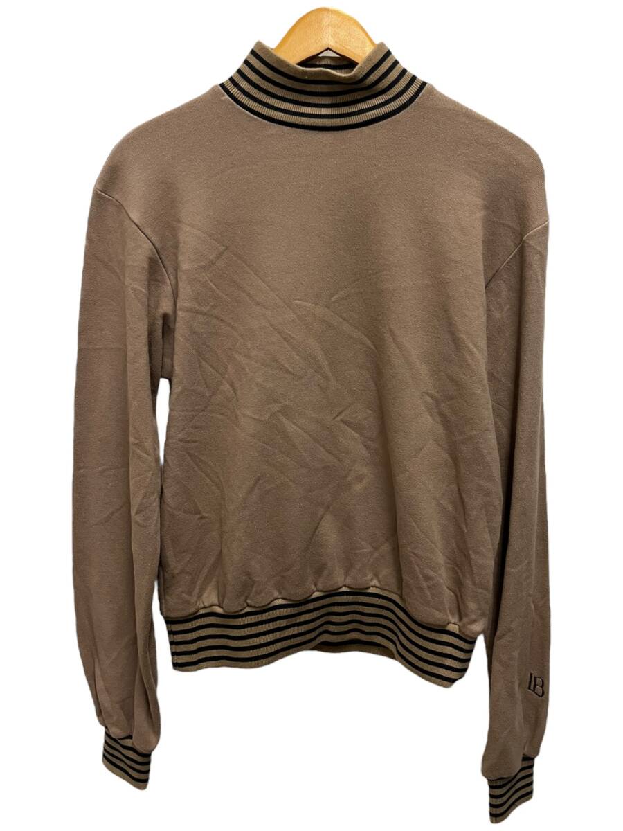 LITTLEBIG (リトルビッグ) モックネックスウェット リブボーダー コットン S ブラウン メンズ/199拍卖