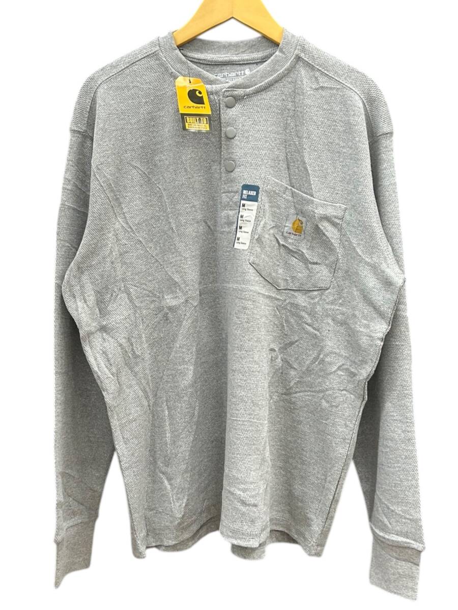 Carhartt (カーハート) ヘンリーネック ポケット サーマルカットソー 長袖Tシャツ TK4429 M グレー メンズ/027拍卖