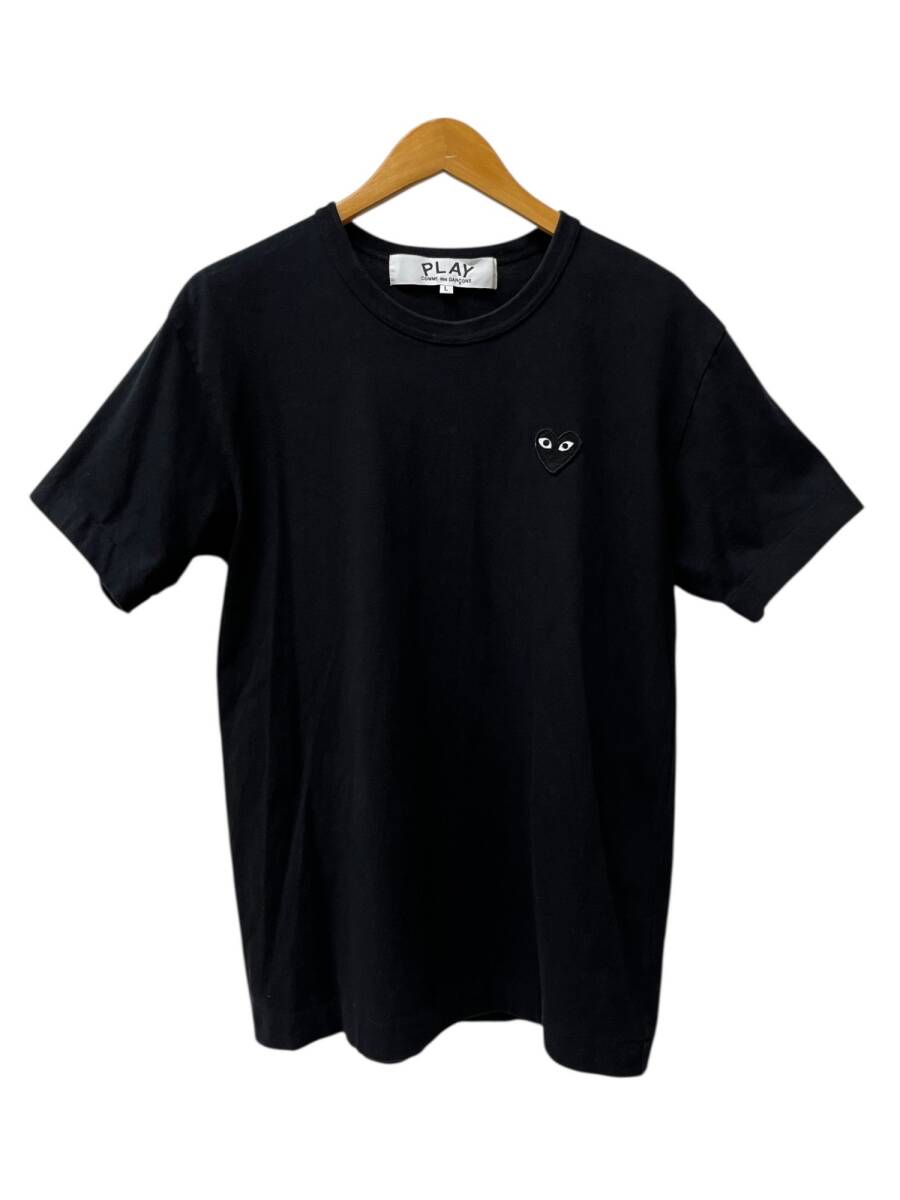 PLAY COMME des GARCONS (プレイコムデギャルソン) ワンポイント黒ハート 半袖 Tシャツ コットン AX-T064 L ブラック メンズ/065拍卖
