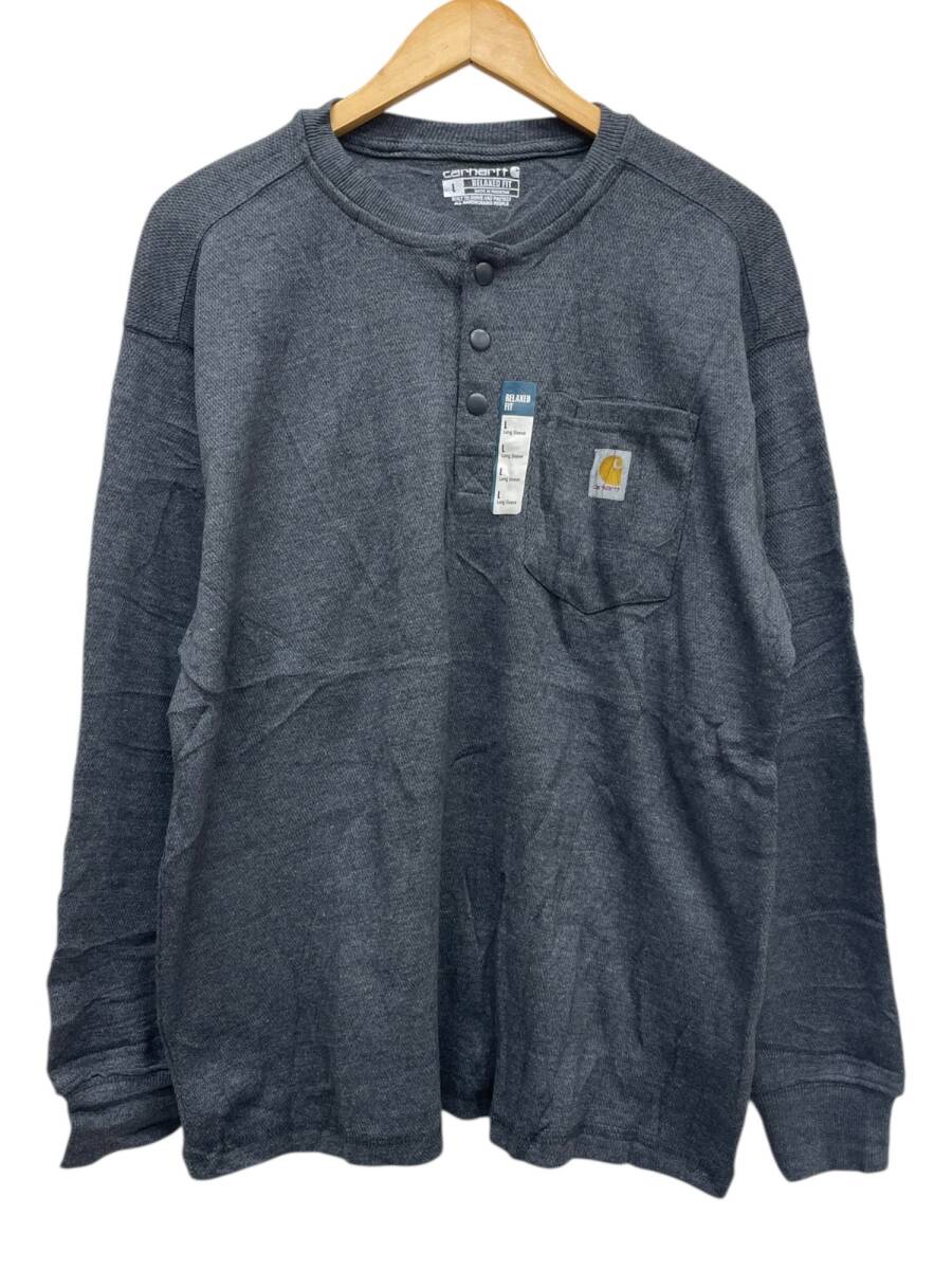 Carhartt (カーハート) ヘンリーネック ポケット サーマルカットソー 長袖Tシャツ TK4429 L チャコール メンズ/045拍卖