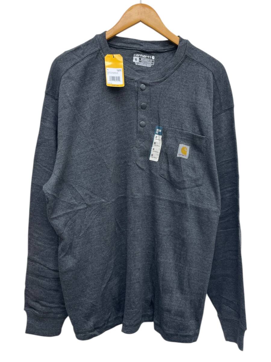 Carhartt (カーハート) ヘンリーネック ポケット サーマルカットソー 長袖Tシャツ TK4429 XL チャコール メンズ/045拍卖