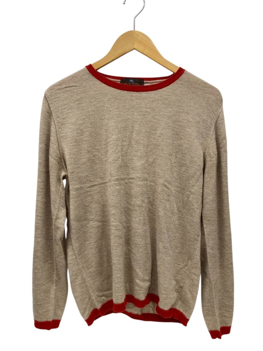 ETRO (エトロ) カシミア100% 長袖 薄手 ニット カットソー イタリア製 M ライトブラウン レディース/028拍卖