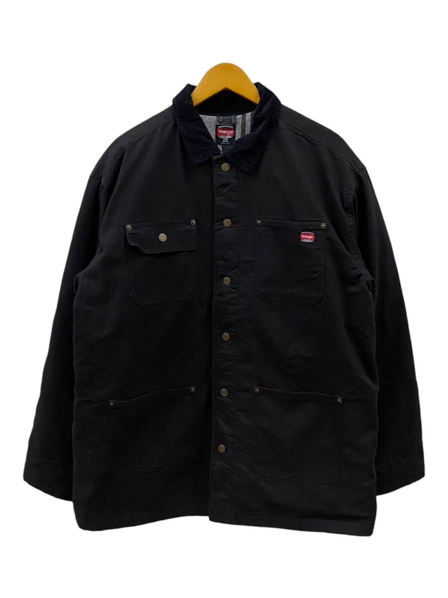 WRANGLER (ラングラー) コットンカバーオール 裏ブランケット 襟コーズ 古着 XL 46-48 ブラック メンズ/078拍卖
