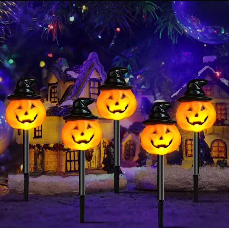 ハロウィン ガーデンライト 帽子 かぼちゃ デコレーション ソーラー式 LEDライト イルミネーション 庭拍卖