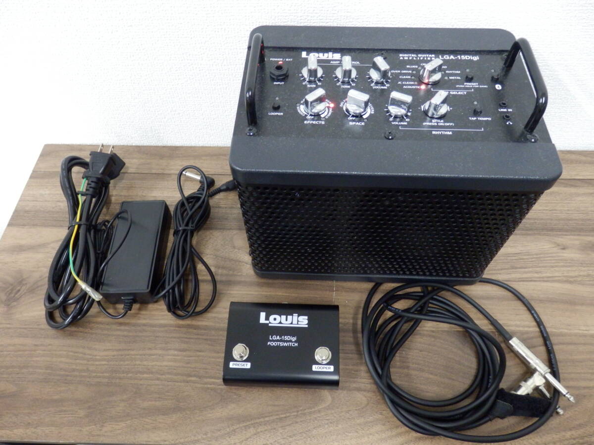 Louis LGA-15Digi ギターアンプ 15W リズムマシン・ルーパー搭載 充電バッテリー内蔵 エレキギター エレアコ対応 拍卖