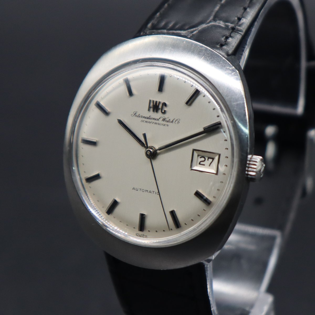 OH済 IWC シャフハウゼン 815A 自動巻き オールドインター 魚リューズ Wロゴ 1960年代 ベルト新品 スイス製 アンティーク メンズ拍卖