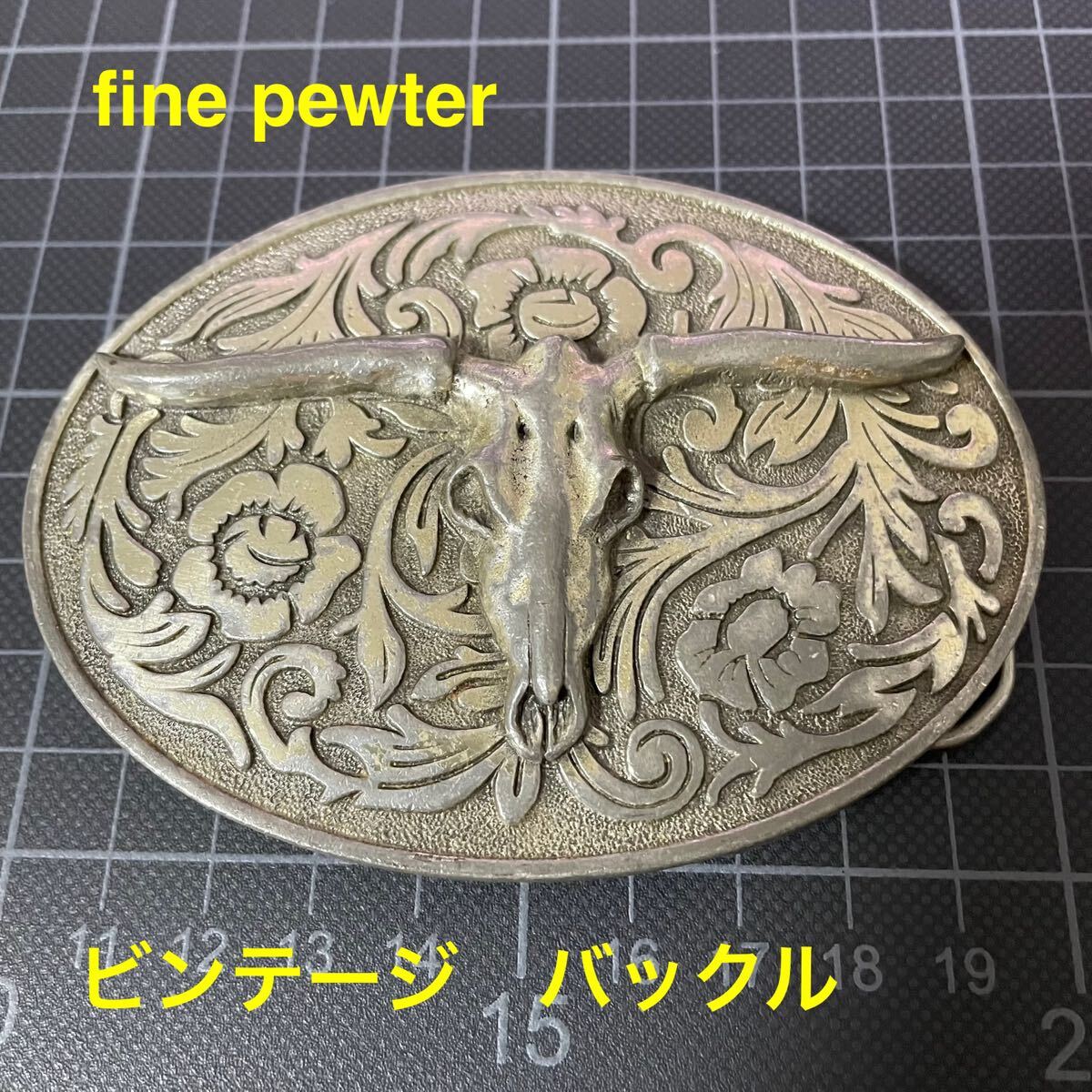 ★ Fine Pewter USA バックル ベルト ヴィンテージ アメカジ バッファロー拍卖