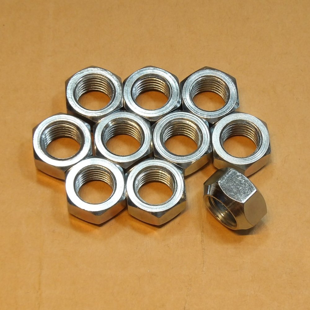 超 低頭 ホイールナット M12P1.5 全長約10mm HEX17 60度 貫通 M12x1.5 スペーサー ワイトレ PCD変換 小粒 10個 ON125010H17拍卖
