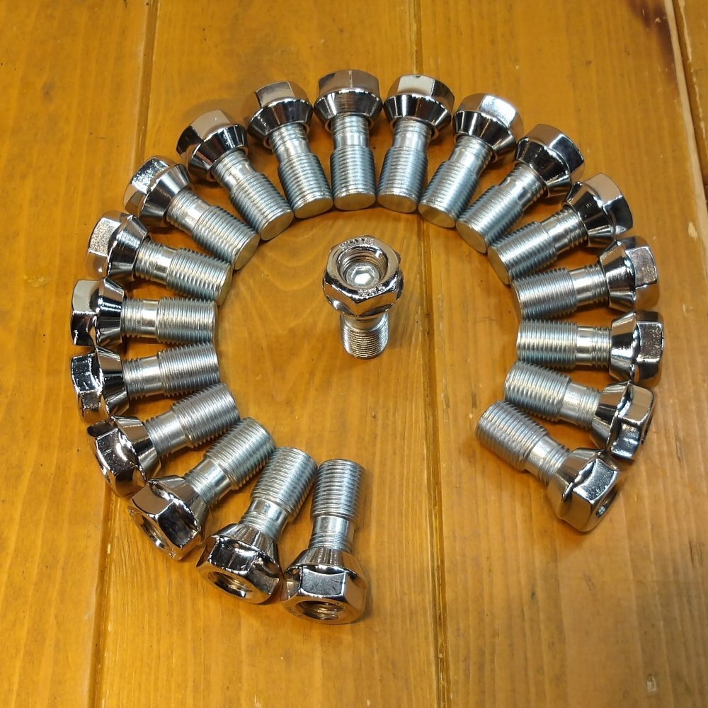 低頭 ホイールボルト M14P1.25 首下約25mm HEX19 60度 CVB142536 20個 M14x1.25 スペーサー ワイトレ PCD変換 CBS142524拍卖