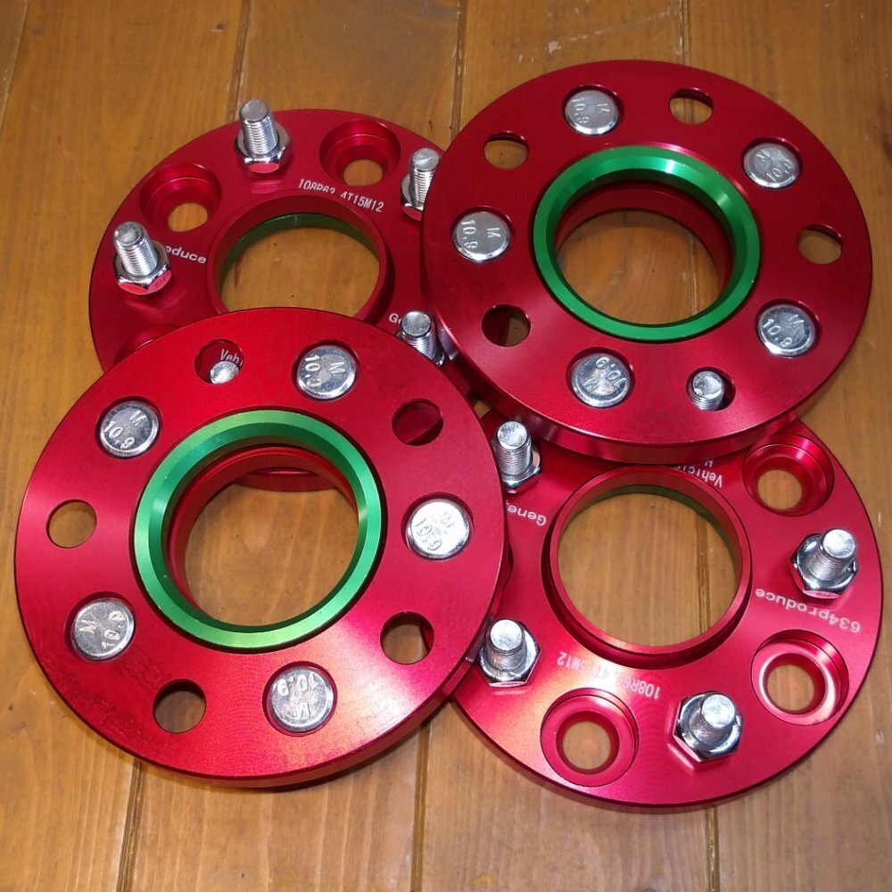634produce 508R PCD変換 スペーサー 5穴PCD114.3/73.1(60.1 64.1 66.1 67.1) → 108/63.4 15mm厚 4枚 装着ナット付属 未使用展示品拍卖
