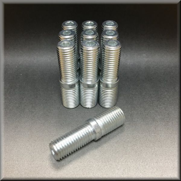 634produce ネジピッチ変換 M14P1.5→M12P1.5 全長50mm 六角5mm穴付 CVB145050 10本 M14x1.5 スペーサー ワイトレ PCD変換拍卖