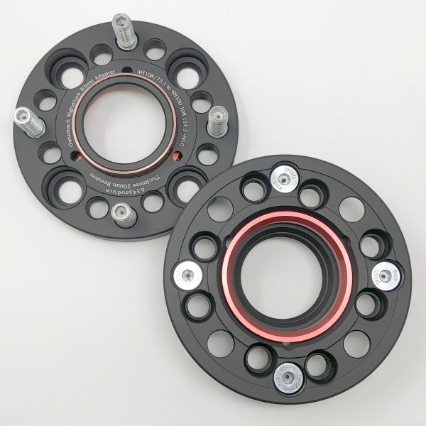 634produce 408MT ワイトレ スペーサー 4穴PCD108/65.1→108/65.1 2枚 装着ボルトM12P1.25 プジョー ワイドトレッド 20mm 25mm厚拍卖