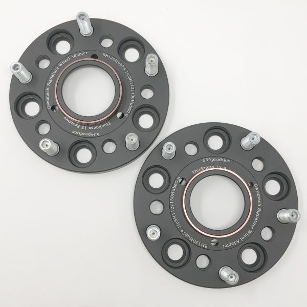 634produce 520MG PCD変換 スペーサー 5穴PCD120/74.1(72.6)→112/60(66.6) 4枚 装着ボルト付属 15mm22mm厚拍卖