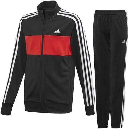 【KCM】Z-adi-34-2s-150★展示品★【adidas/アディダス】ジュニア ジャージ 上下セット FTN25-FM5720 ブラック/ビビッドレッド 150拍卖