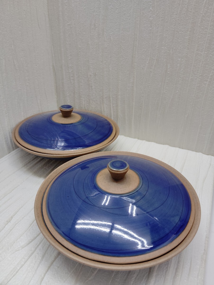 蓋付き皿 ふとう 和食器 青 藍色 陶磁器 2個セット 拍卖