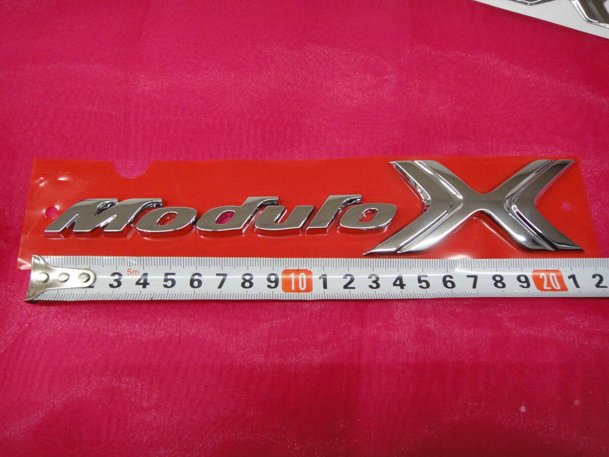 ピカピカ綺麗!本物!HONDA ホンダ純正 Modulo X モデューロX クロームメタル 大 Lサイズエンブレム 質実本物!貼付け簡単 DIY 送無(条件拍卖