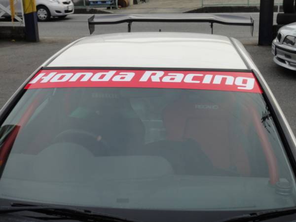 本物仕様!レース 競技必須!HONDA Racing ホンダレーシング 赤/白文字 フロントウインドステッカー ハチマキ 新品 店頭在庫 処分セール!拍卖