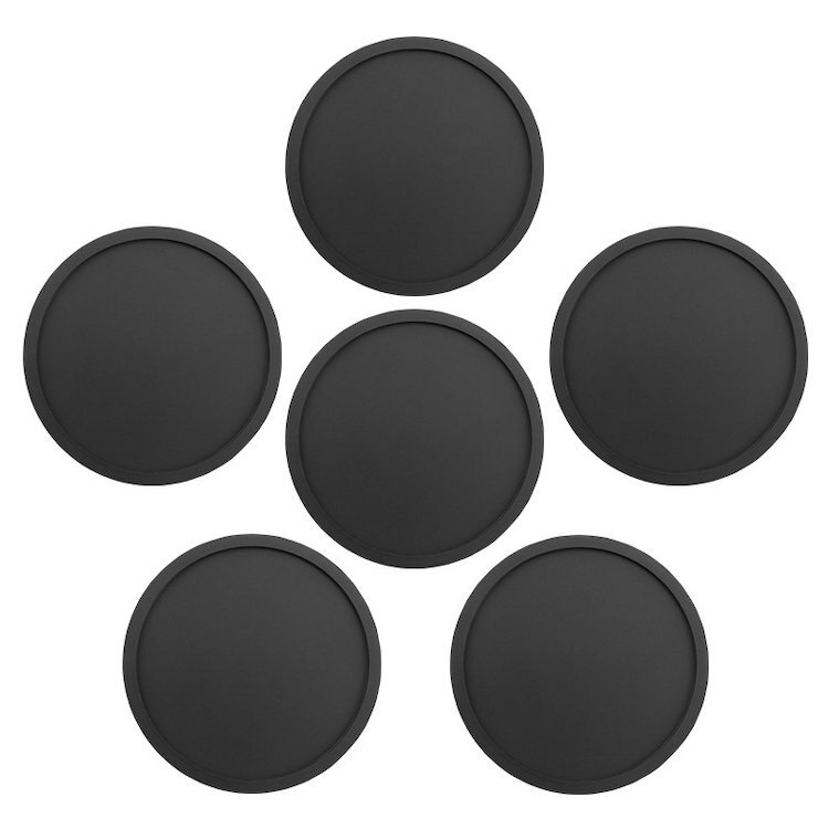シリコン製コースター 6枚セット ブラック 丸型 耐水 耐熱コースター ソフトシリコン素材 立体型 凹面で水滴をキャッチ CCSS06S拍卖