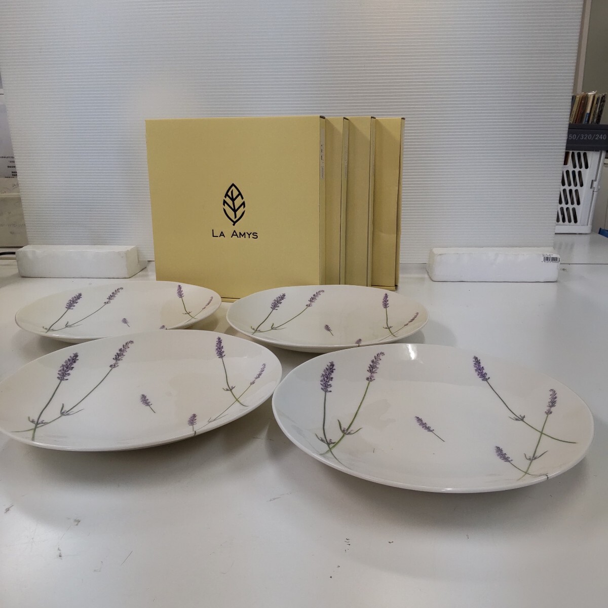 s561 山加商店 LA AMYS ラエミーズ 24.5プレート 花柄 洋食器 皿 4枚拍卖