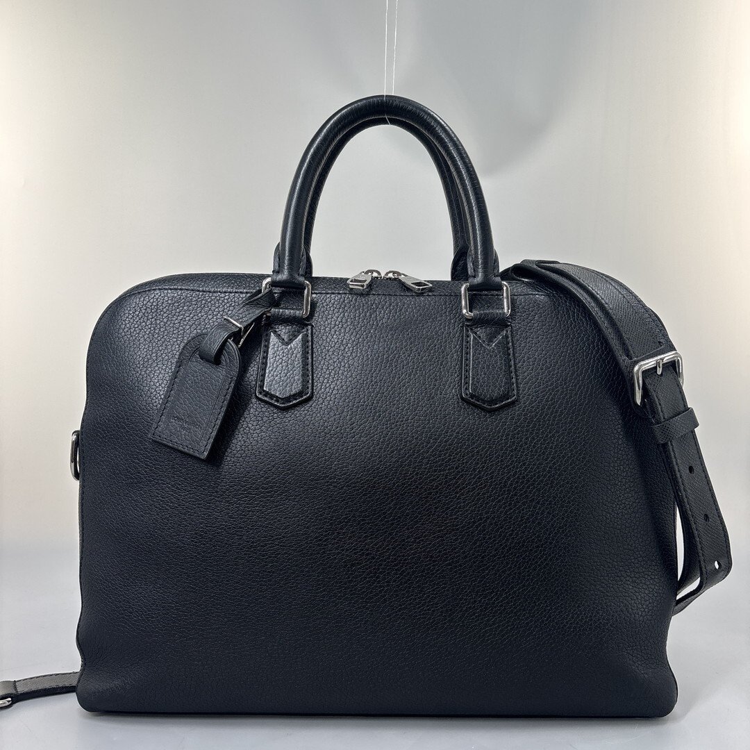 1円 超極美品 Louis Vuitton ルイヴィトン ヴィクトール トリヨンレザー ビジネスバッグ ブリーフケース ブラック M41352 2way 黒拍卖