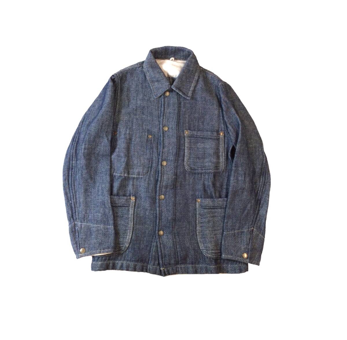 Johnbull ジョンブル カバーオール ジャケット シャツ コットン/リネン ネイビー メンズ M 拍卖