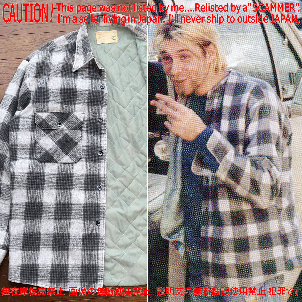 爆レア 70s Vintage カートコバーン 着同 Fieldmaster キルティング ネル シャツ nirvana kurt sears 中綿 numbernine supreme オンブレ拍卖