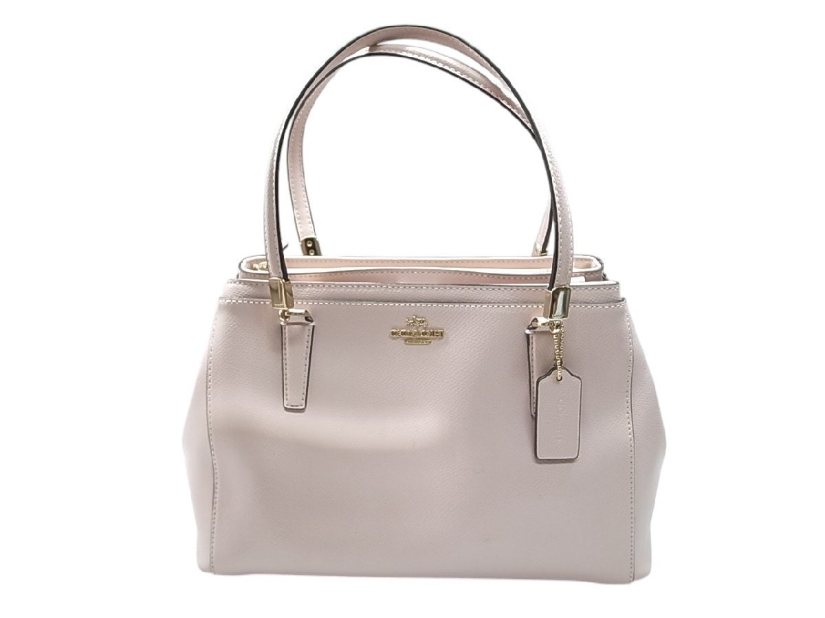 【COACH】コーチ ラグジュアリー クリスティー スモール キャリーオール ハンド トート レザー ピンク F34673拍卖