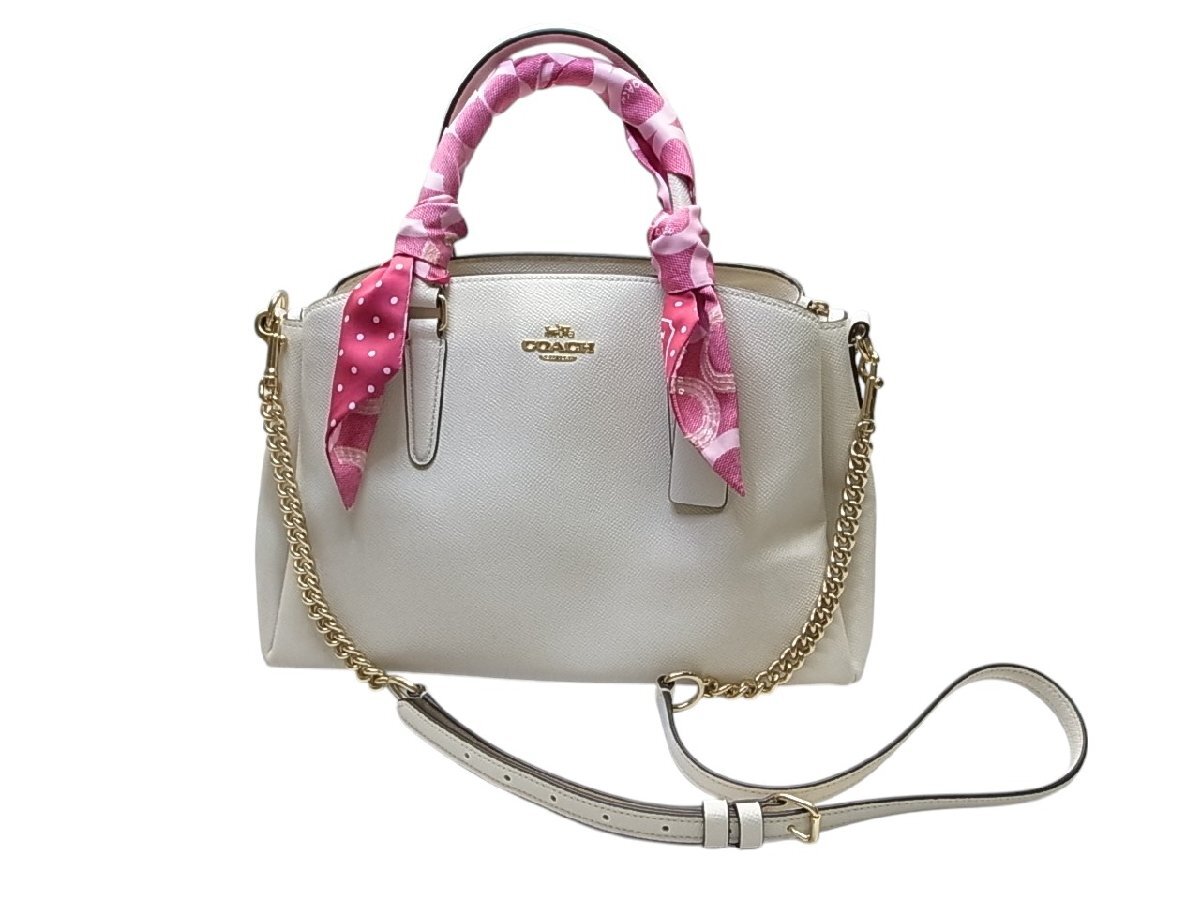 【COACH】コーチ おまけ スカーフ クロスグレイン セージ キャリーオール レザー ハンド F28976拍卖