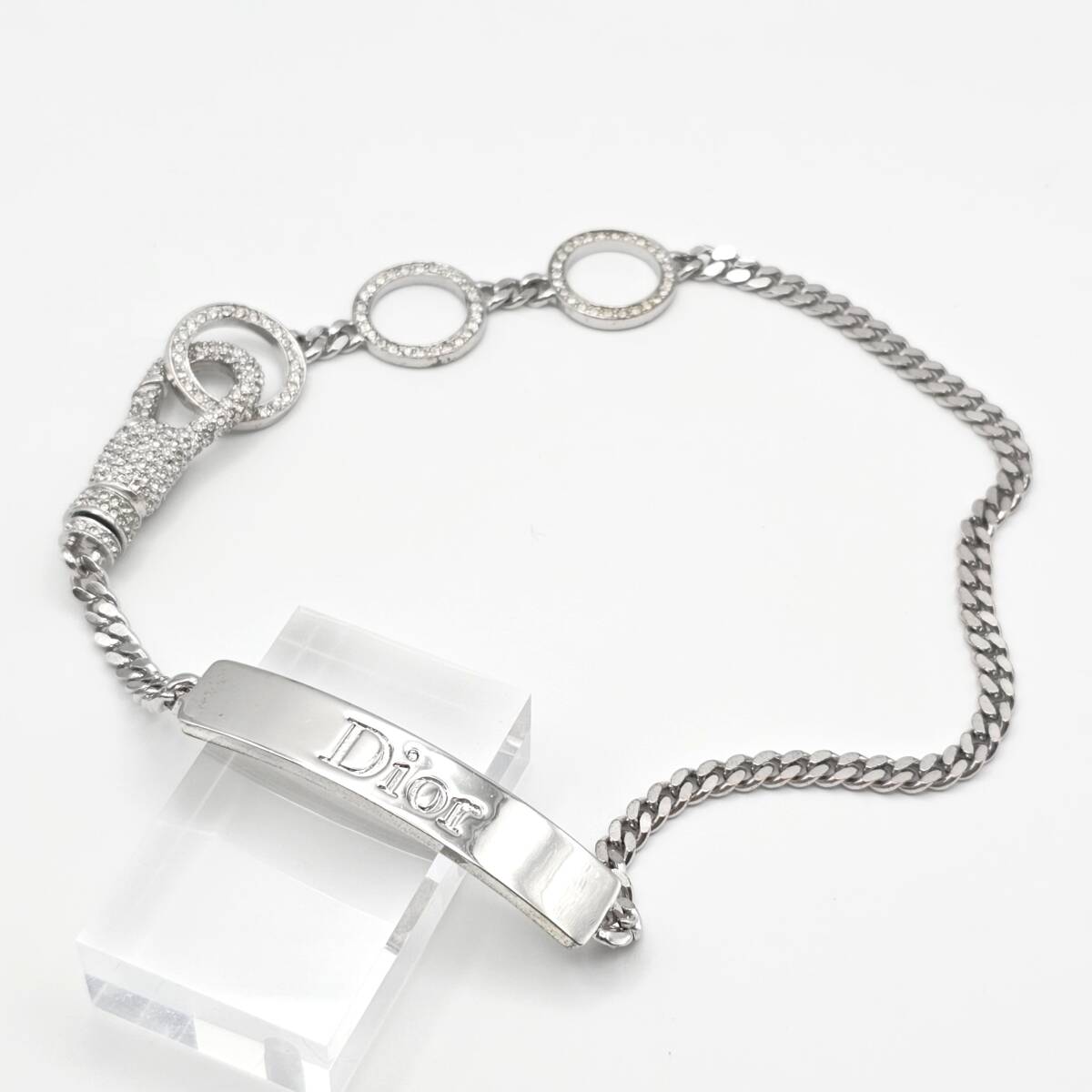 Dior ディオール ネックレス ストーン シルバー 激レア Vintage 1円から~拍卖
