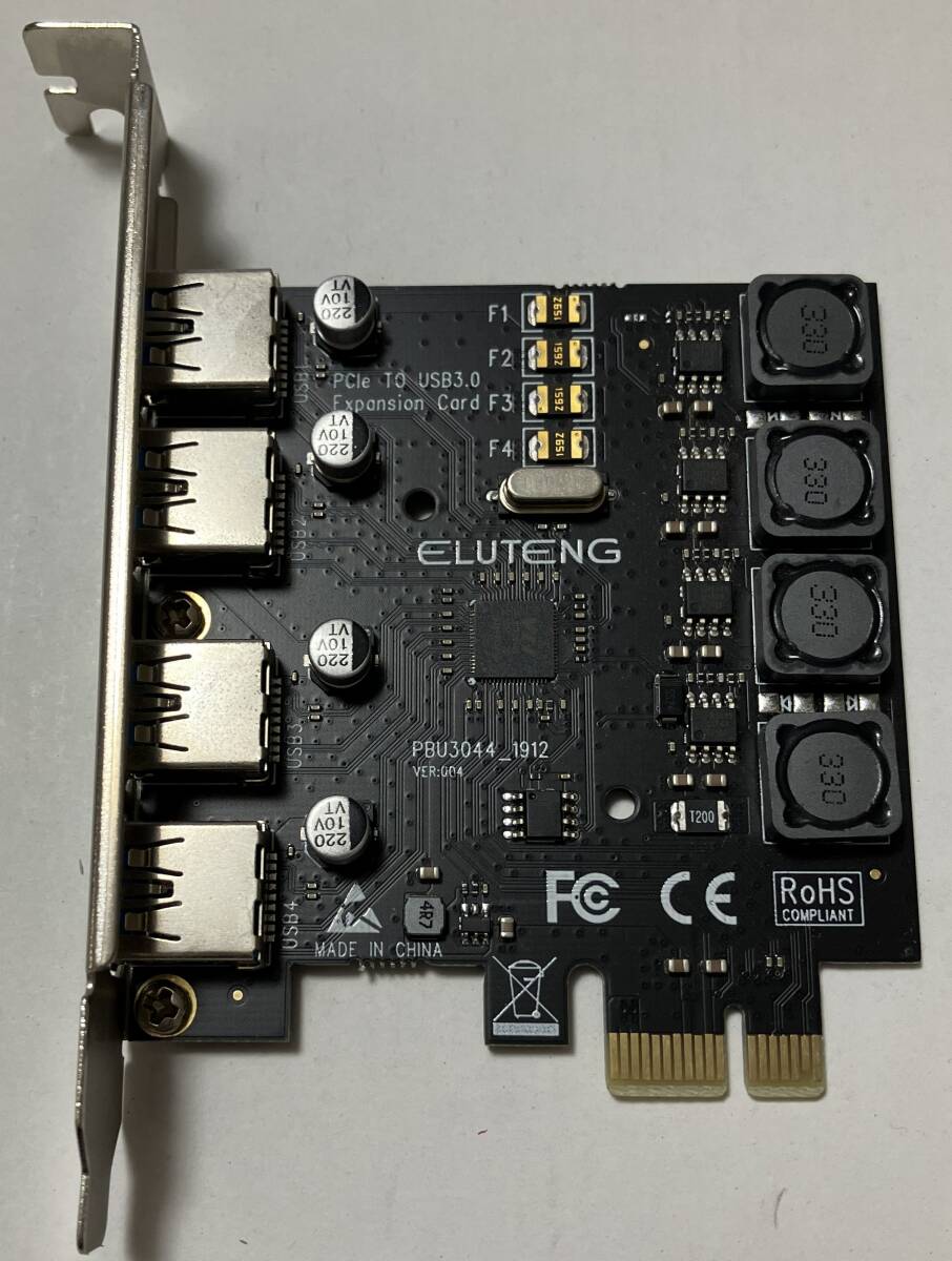 ELUTENG USB3.0 4ポート 増設ボード インターフェースカード PCI Express x1拍卖